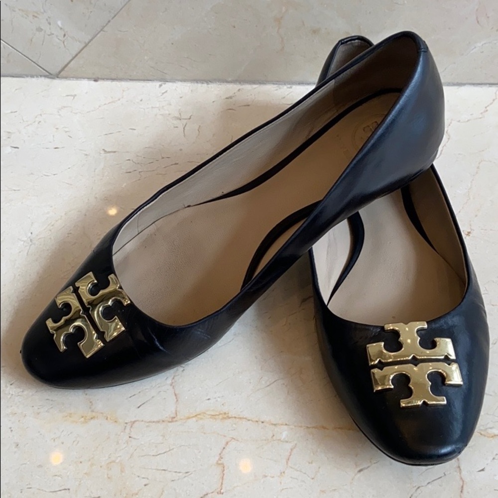 Tory Burch Black Leather Flat